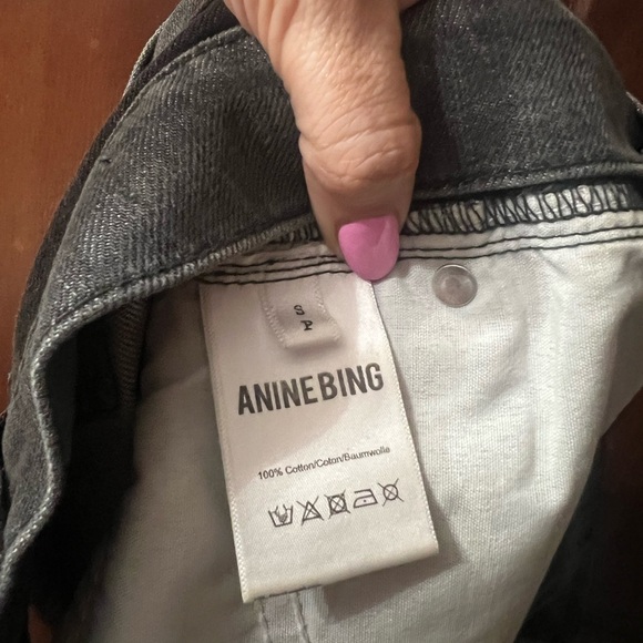 Anine Bing Black Denim Distressed Cut Off Jean Shorts Small - Picture 7 of 8